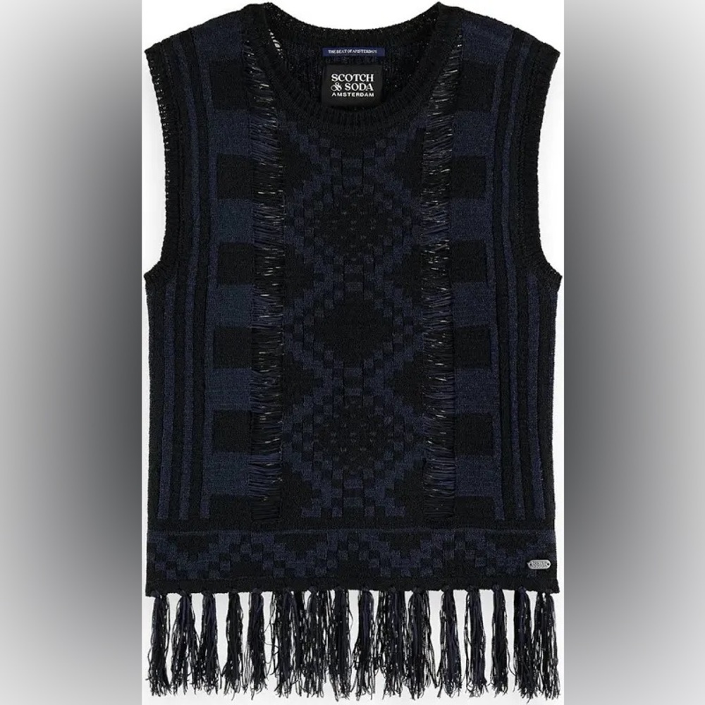 Scotch & Soda Fringe Hem sweater Tank size small NWT